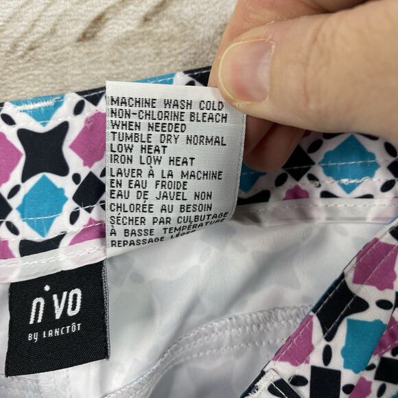 Nivo by Lanctot Golf Shorts Womens 6 Geometric Print Stretch Bermuda Pockets - Picture 10 of 10